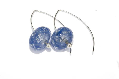 Oorbellen V haak blauw